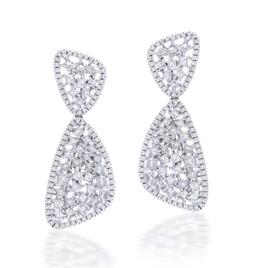 Bi-Triangle Drop Diamond Earrings