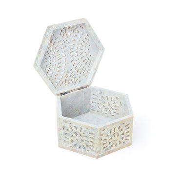 Stone Jali Hexagonal Box