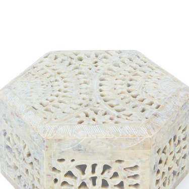 Stone Jali Hexagonal Box
