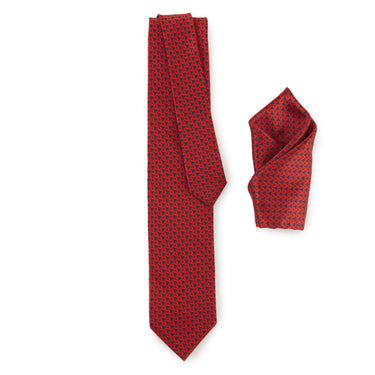 Cherry Color Tie & Pocket Square